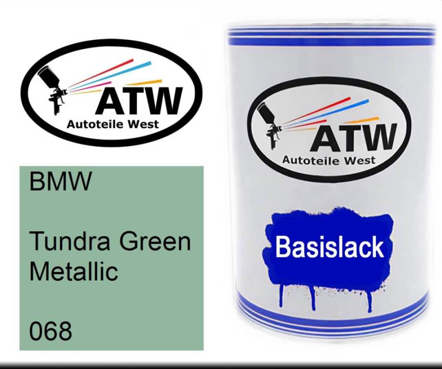 BMW, Tundra Green Metallic, 068: 500ml Lackdose, von ATW Autoteile West.